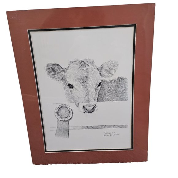 Karen Boyd Cow Calf Limited Edition Print Signed Numbered 3/100 - Picture 2 of 7